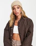 Asos Design Mini Fisherman Beanie Hat In Recycled Polyester In Camel-neutral