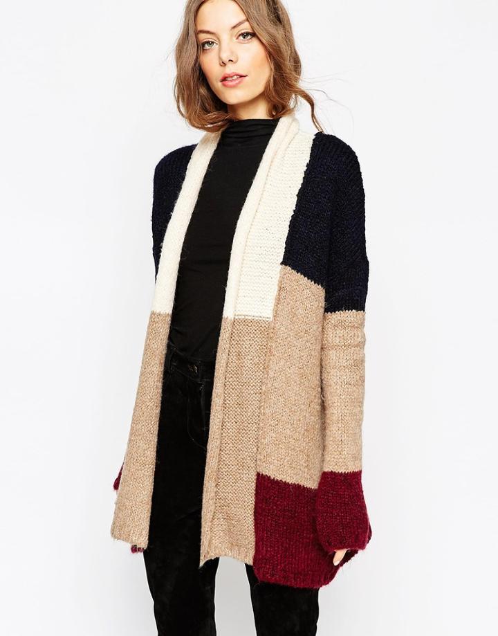 Asos Chunky Patchwork Cardigan - Multi