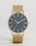 Christin Lars Gold Round Watch With Black Dial - Gold