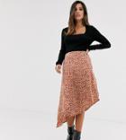 Vila Animal Print Assymetric Skirt-multi