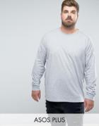 Asos Plus Oversized Long Sleeve T-shirt - Gray