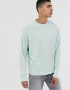Asos Design Oversized Long Sleeve T-shirt In Pale Blue
