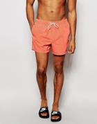 Asos Short Length Swim Shorts In Salmon Pink - Pink