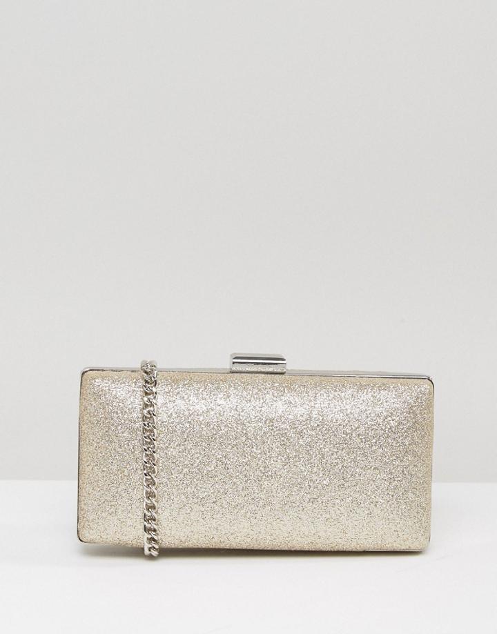 Miss Kg Tabitha Gold Glitter Box Clutch - Gold