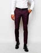Selected Homme Exclusive Suit Pant In Skinny Fit - Burgundy