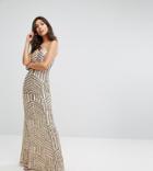 Tfnc Bandeau Sequin Maxi Dress - Gold