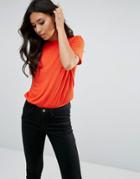 Asos T-shirt Body In Rib - Red
