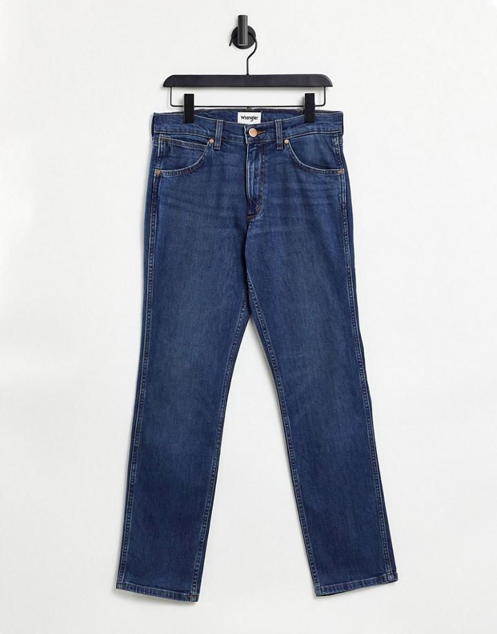 Wrangler Larston Slim Jeans In Blue-black