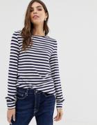 Oasis Top With Balloon Sleeves In Stripe - Multi