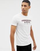 Abercrombie & Fitch Large Chest Logo T-shirt In White - White