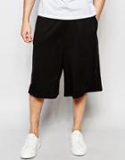 Asos Wide Leg Jersey Shorts In Black - Black
