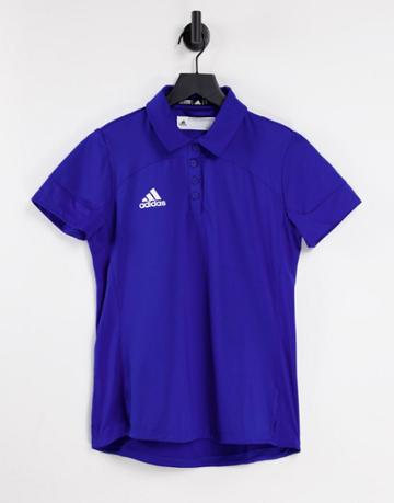 Adidas Training Tech Polo Shirt In Royal Blue-blues