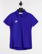 Adidas Training Tech Polo Shirt In Royal Blue-blues