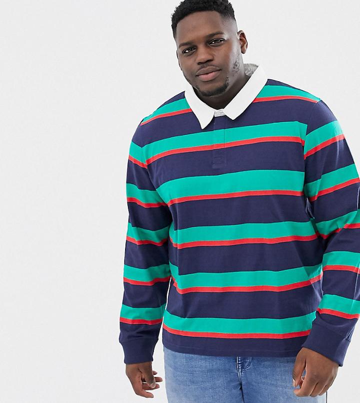 Another Influence Plus Rugby Long Sleeve Top-navy