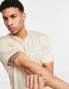 Asos 4505 Relaxed Fit Yoga T-shirt In Soft Touch Oatmeal Heather-neutral
