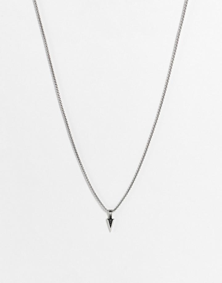 Icon Brand Stainless Steel Arrow Necklace In Silver
