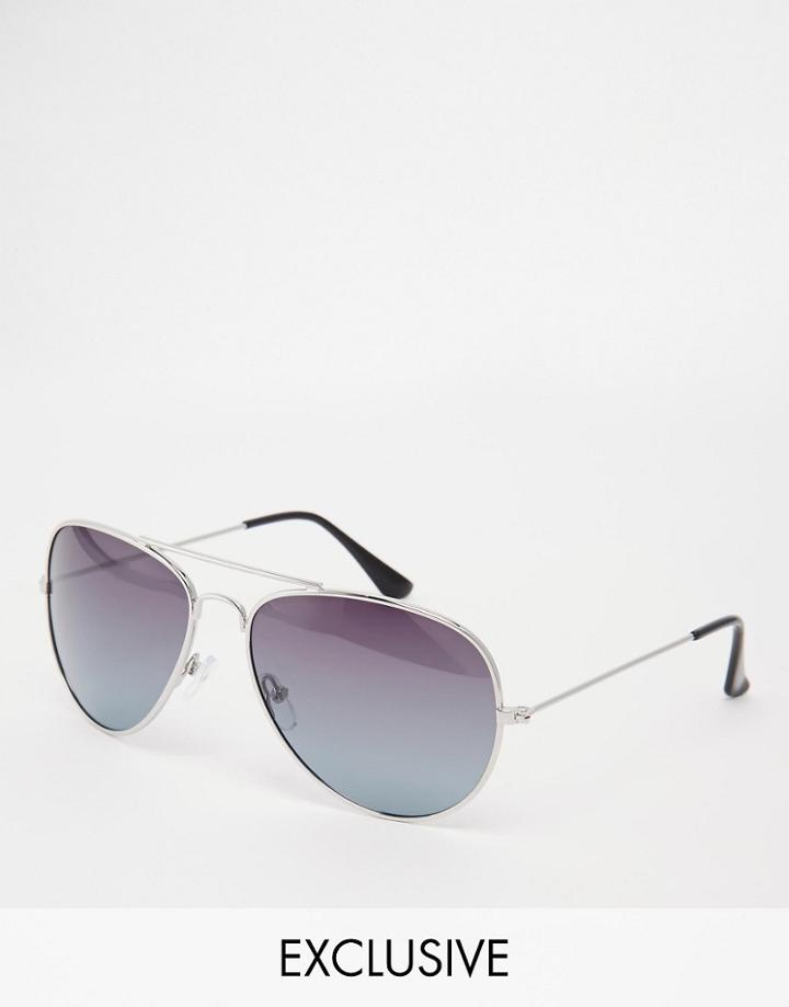 D-struct Aviator Sunglasses - Silver