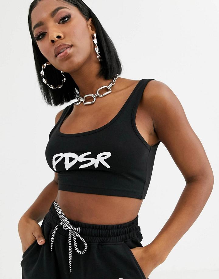 Public Desire Crop Top With Logo Two-piece-black