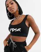 Public Desire Crop Top With Logo Two-piece-black