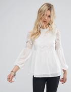 Rage Chiffon Lace Blouse - White