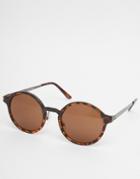 Selected Homme Round Sunglasses - Brown