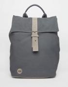Mi-pac Canvas Roll Top Backpack In Charcoal - Charcoal