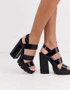 Asos Design Neither Chunky Platform Heeled Sandals In Black