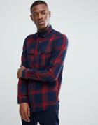 Only & Sons Shirt In Regular Fit Heavy Cotton Check - Red