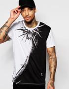 Religion T-shirt With Floral Barb Wire Print - White