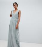 Little Mistress Tall Maxi Dress With Lace Inserts - Green