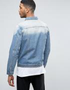 Liquor & Poker Slogan Denim Stitch Jacket Love Hate - Black