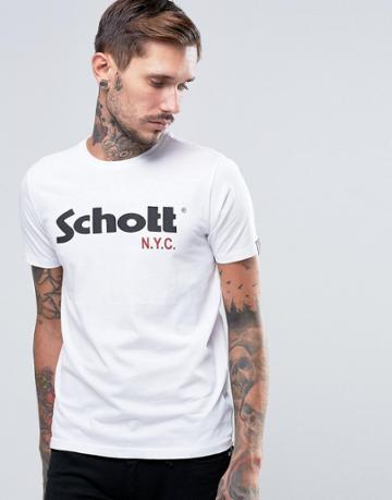 Schott Large Logo T-shirt - White