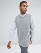 Asos Sleeveless Cut Out T-shirt - Gray