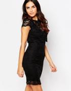 Jessica Wright Lucinda Lace Overlay Dress - Black