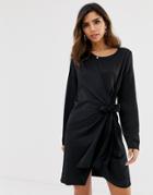 Vila Faux Wrap Shift Dress-black