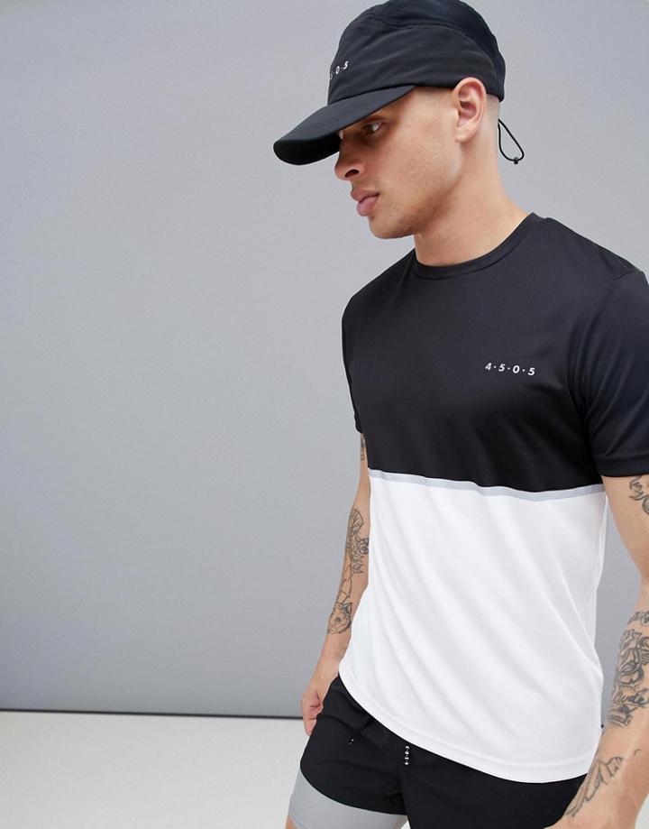 Asos 4505 Training T-shirt With Quick Dry And Contrast Panel - Multi