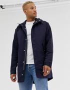 Asos Design Parka Jacket With Detachable Vest Liner In Navy