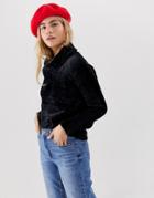 Only Dicte Roll Neck Chenille Soft Sweater - Black