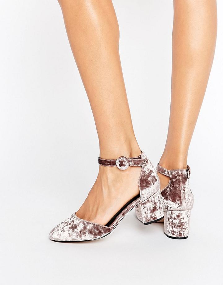 Asos Spice Velvet Heels - Beige