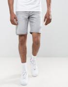 Troy Slim Denim Rip Shorts - Gray