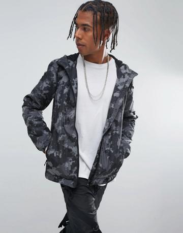 Brooklyns Own Windbreaker Jacket In Gray Camo - Gray