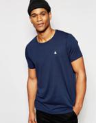 Asos T-shirt With Embroidery And Crew Neck - Mood Indigo