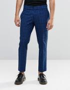 Religion Skinny Cropped Trousers In Check - Blue