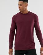 Only & Sons Crew Neck Sweater In Red