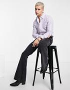 Devil's Advocate Striped Slim Fit Cotton Shirt-pink