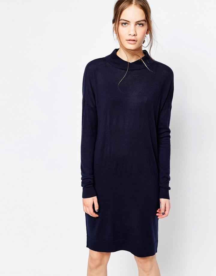 Just Female Air Dress In Navy - Deep Navy