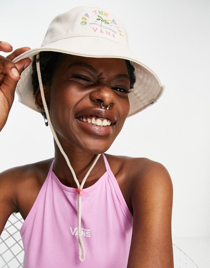 Vans Level Up Bucket Hat In Cream-white