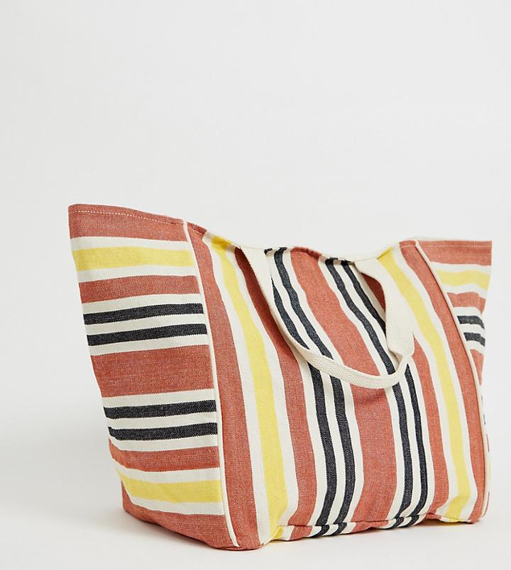 Bershka Oversized Striped Bag In Multi