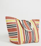 Bershka Oversized Striped Bag In Multi
