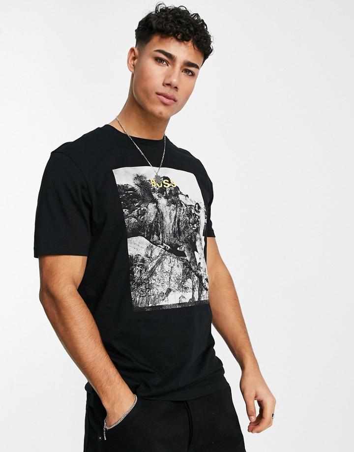 Boss Topline 2 Graphic Logo T-shirt In Black